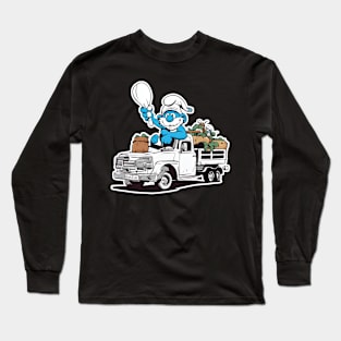 smurf riding its truck Long Sleeve T-Shirt